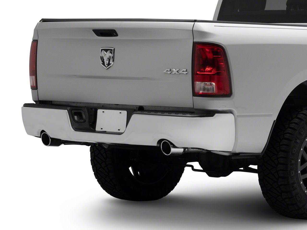 RAM 1500 Rear Bumper; Not Pre-Drilled for Backup Sensors; Chrome (09-18 ...