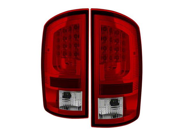 Version 2 LED Tail Lights; Chrome Housing; Red/Clear Lens (02-06 RAM 1500)