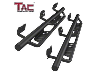 Rocker Slider Drop Running Boards; Fine Textured Black (19-25 RAM 1500 Crew Cab)