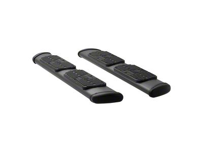 Regal 7-Inch Oval Side Step Bars without Mounting Brackets; Textured Black (09-24 RAM 1500 Quad Cab)