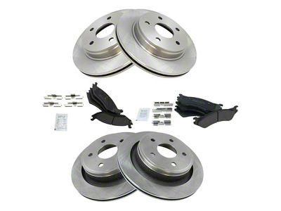 Semi-Metallic 5-Lug Brake Rotor and Pad Kit; Front and Rear (03-05 RAM 1500, Excluding SRT-10)