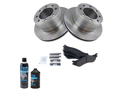 Semi-Metallic 8-Lug Brake Rotor and Pad Kit; Rear (06-08 RAM 1500 Mega Cab)