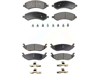 Semi-Metallic Brake Pads; Front and Rear (06-18 RAM 1500, Excluding SRT-10 & Mega Cab)