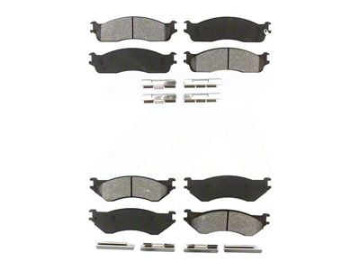 Semi-Metallic Brake Pads; Front and Rear (06-08 RAM 1500 Mega Cab)