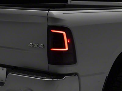 Sequential LED Tail Lights; Black Housing; Smoked Lens (09-18 RAM 1500 w/ Factory Halogen Tail Lights)