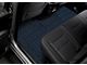 Single Layer Diamond Front and Rear Floor Mats; Black and Blue Stitching (19-24 RAM 1500 Quad Cab w/ Front Bucket Seats & Rear Underseat Storage)