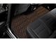Single Layer Diamond Front and Rear Floor Mats; Black and Orange Stitching (09-18 RAM 1500 Crew Cab w/ Front Bucket Seats)
