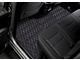 Single Layer Diamond Front and Rear Floor Mats; Black and White Stitching (19-24 RAM 1500 Crew Cab w/ Front Bench Seat & Rear Underseat Storage)