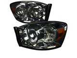 Euro Headlights; Chrome Housing; Smoked Lens (06-08 RAM 1500)