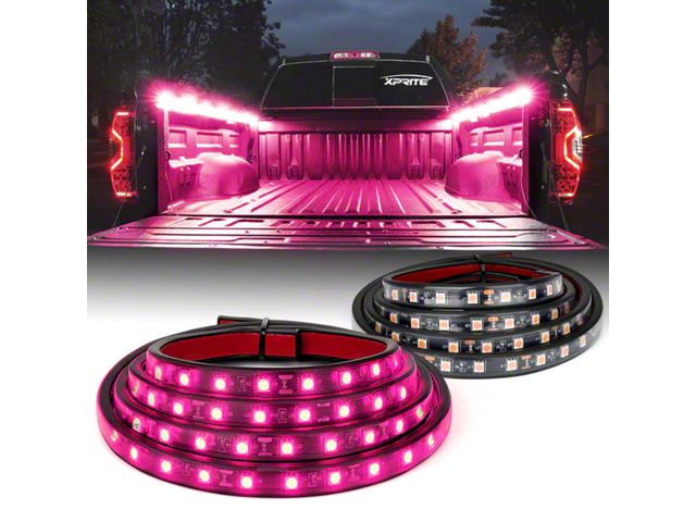 Spire 2 Series LED Truck Bed Light Strips; Pink (Universal; Some Adaptation May Be Required)