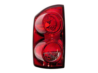 Tail Light; Chrome Housing; Red Clear Lens; Driver Side (07-08 RAM 1500)