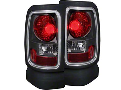 Tail Lights; Black Housing; Red Clear Lens (94-01 RAM 1500)