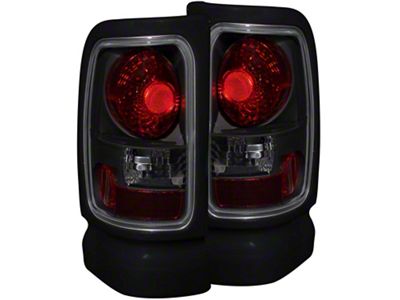 Tail Lights; Black Housing; Smoked Red Lens (94-01 RAM 1500)