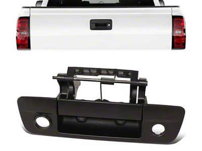 Tailgate Handle with Backup Camera and Key Hole; Primed Black (09-18 RAM 1500)