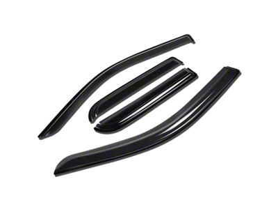 Tape-On Front and Rear Window Visors; Dark Smoke (19-24 RAM 1500 Quad Cab)