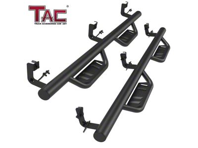 Tubular Style Drop Side Step Bars; Fine Textured Black (09-18 RAM 1500 Crew Cab)