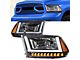 U-Shaped LED DRL Sequential Headlights with Amber Corners; Black Housing; Clear Lens (09-18 RAM 1500 w/ Factory Halogen Dual or Quad Headlights)