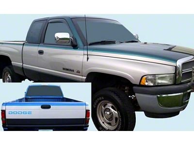 Upper 3-Band Stripe and Name Kit; Dark Blue/Driftwood (94-99 RAM 1500)