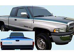 Upper 3-Band Stripe and Name Kit; Green/Light Green (94-99 RAM 1500)