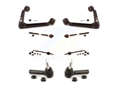 Front Upper Suspension Control Arm and Ball Joint Assemblies with Front Stabilizer Bar Link and Tie Rod End Kit (02-05 4WD RAM 1500)