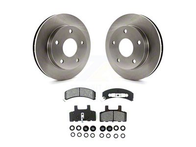 Vented 5-Lug Brake Rotor and Ceramic Pad Kit; Front (94-99 4WD RAM 1500)