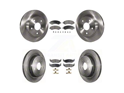 Vented 5-Lug Brake Rotor and Ceramic Pad Kit; Front and Rear (06-18 RAM 1500, Excluding SRT-10 & Mega Cab)