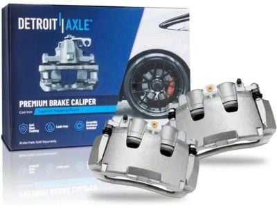 Vented 5-Lug Brake Rotor, Pad, Caliper, Brake Fluid and Cleaner Kit; Front (09-18 RAM 1500)