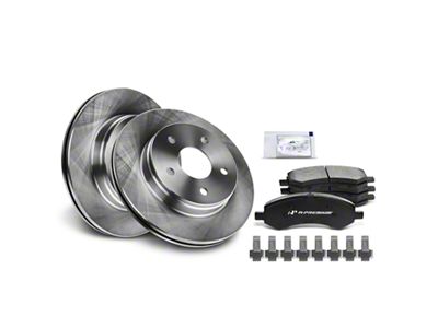 Vented 5-Lug Brake Rotor and Pad Kit; Front (06-18 RAM 1500, Excluding SRT-10 & Mega Cab)