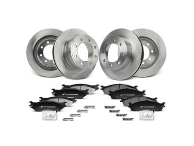 Vented 8-Lug Brake Rotor and Pad Kit; Front and Rear (06-08 RAM 1500 Mega Cab)