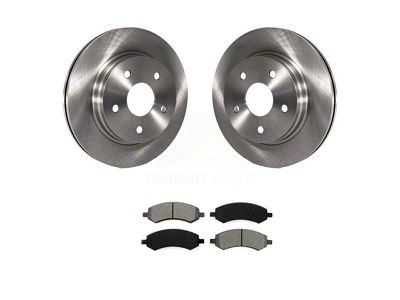 Vented 5-Lug Brake Rotor and Semi-Metallic Pad Kit; Front (06-18 RAM 1500, Excluding SRT-10 & Mega Cab)