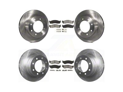 Vented 8-Lug Brake Rotor and Semi-Metallic Pad Kit; Front and Rear (06-08 RAM 1500 Mega Cab)