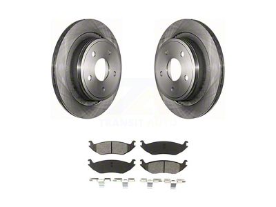 Vented 5-Lug Brake Rotor and Semi-Metallic Pad Kit; Rear (06-18 RAM 1500, Excluding SRT-10 & Mega Cab)