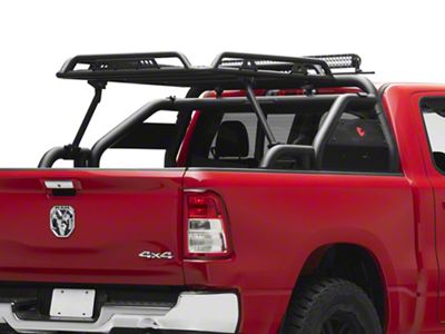 Warrior Roll Bar with 50-Inch LED Light Bar; Black (94-25 RAM 1500 w/o RAM Box)