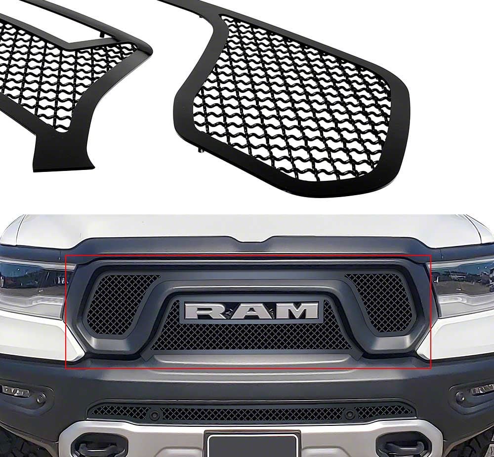 Ram 1500 Wire Mesh Upper Grille Insert Black 19 24 Ram 1500 Rebel Free Shipping