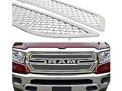 Wire Mesh Upper Overlay Grilles; Chrome (19-24 RAM 1500 Tradesman)