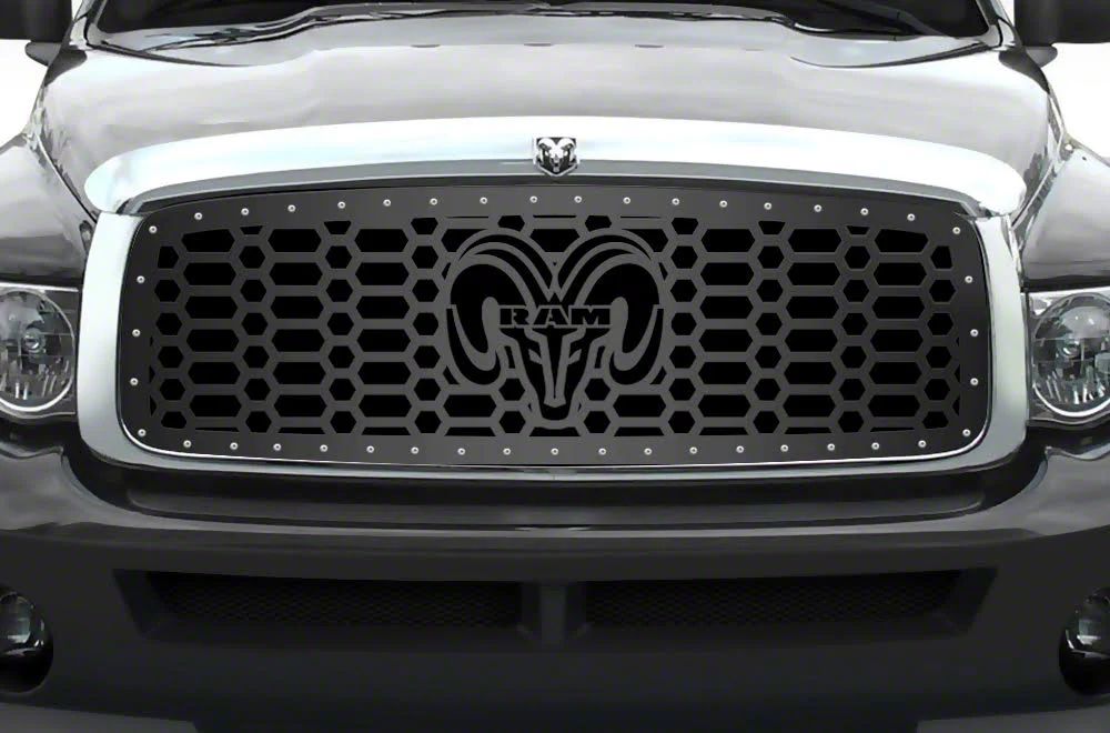 Ram 2500 1 Piece Steel Upper Grille Insert Ram Head 03 05 Ram 2500