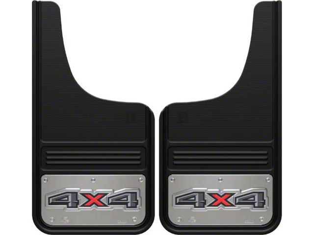 12-Inch x 23-Inch Mud Flaps with 4x4 Logo; Front or Rear (Universal; Some Adaptation May Be Required)