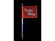 2-Foot RWB LED Whip with 10-Inch x 12-Inch Red Buggy Whip Flag; Threaded Base (Universal; Some Adaptation May Be Required)