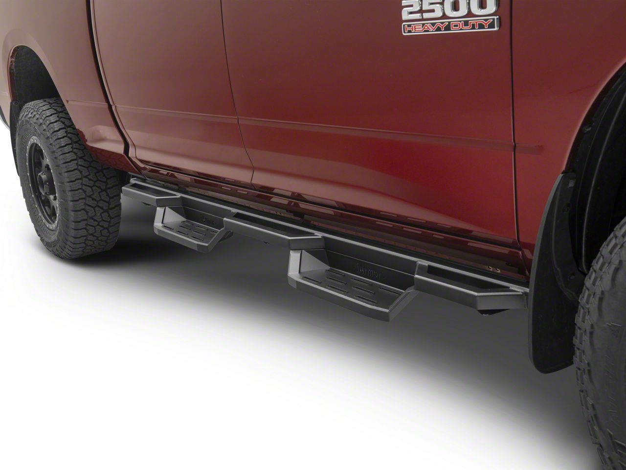 RAM 2500 4-Inch Drop Sniper Running Boards; Textured Black (10-24 RAM ...