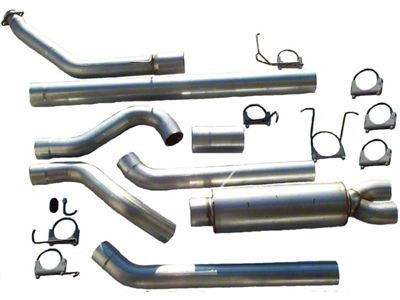 4-Inch Aluminized Turbo-Back Dual Exhaust System with HVS Welded Muffler; Side Exit (98-02 5.9L I6 RAM 2500 w/o Catalytic Converter)