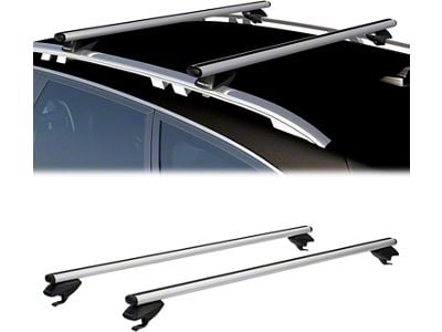 47-Inch Standard Universal Adjustable Roof Rack Cross Bars; Silver (Universal; Some Adaptation May Be Required)