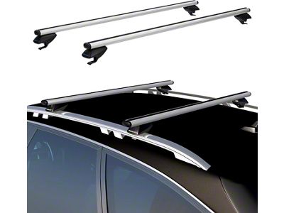 53-Inch Standard Universal Adjustable Roof Rack Cross Bars; Silver (Universal; Some Adaptation May Be Required)