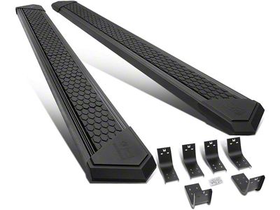 8-Inch Flat Step Bar Running Boards; Black (10-18 RAM 2500 Crew Cab)