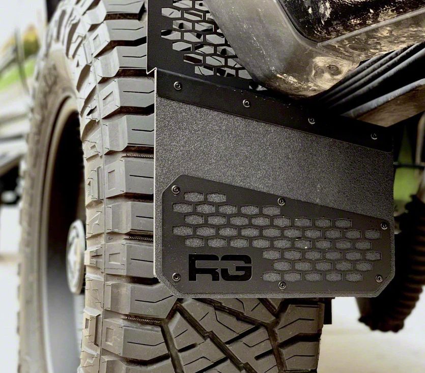 RAM 2500 8Inch Rek Mesh Offset Mud Flaps; Front or Rear; Black