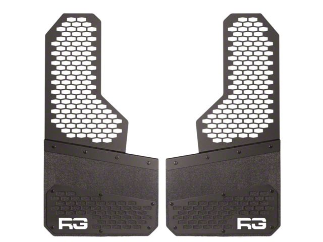 8-Inch Rek Mesh Offset Mud Flaps; Front or Rear; White (Universal; Some Adaptation May Be Required)