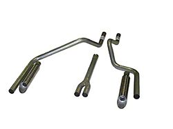 Aluminized Deep-Tone Dual Exhaust System with Painted Blunt Tips; Rear Exit (03-09 5.7L RAM 2500)