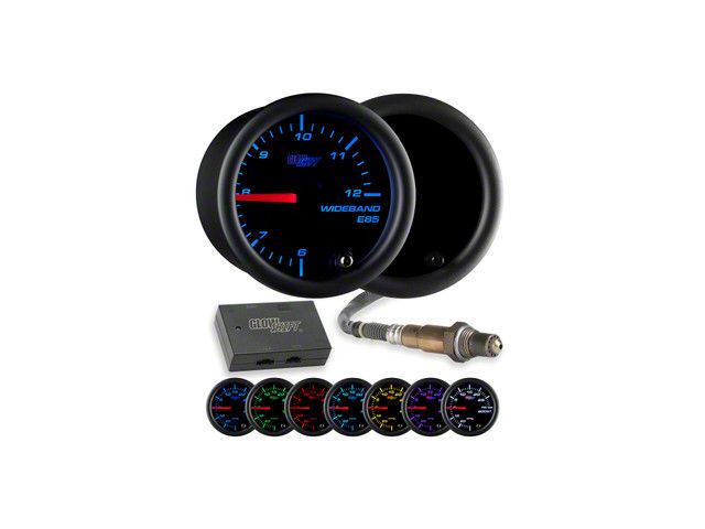 Analog Wideband E85 Air/Fuel Ratio Gauge; Tinted 7 Color (Universal; Some Adaptation May Be Required)