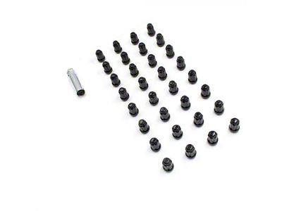 Black 6-Spline Lug Nut Kit; 14mm x 1.5; Set of 32 (12-25 RAM 2500)