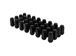 Black 7/8-Inch Bulge Acorn Lug Nut Kit; 9/16-Inch; Set of 32 (03-11 RAM 2500)