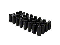 Black Bulge Acorn Lug Nut Kit; 14mm x 1.5; Set of 32 (12-24 RAM 2500)